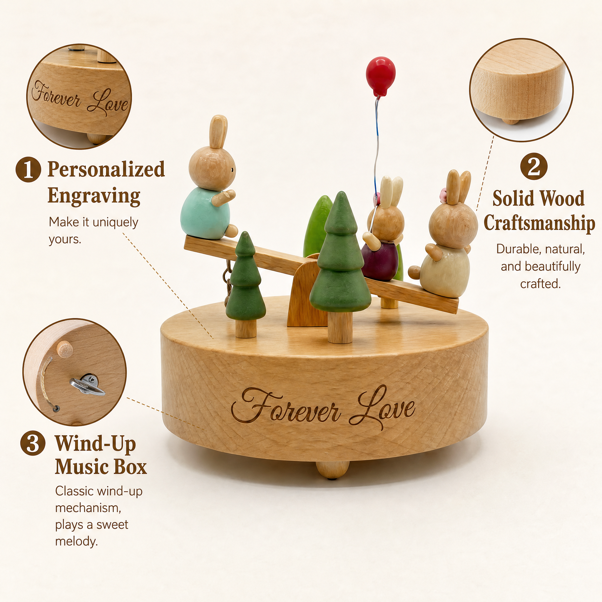 Little Rabbit Seesaw Music Box