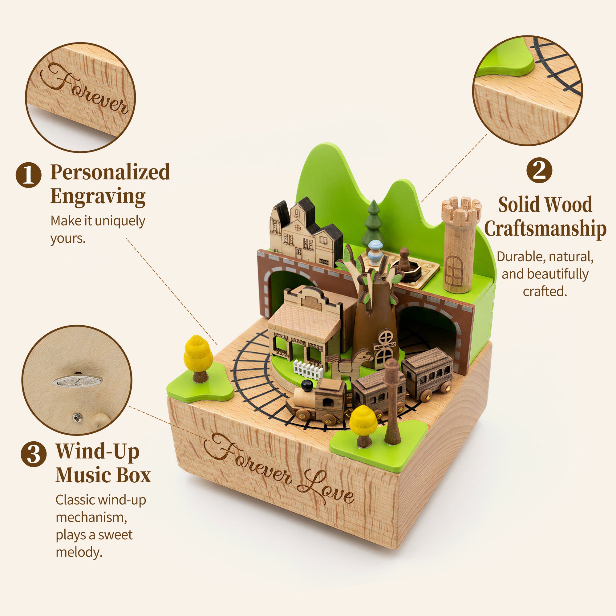 Spinning Mini Train Music Box