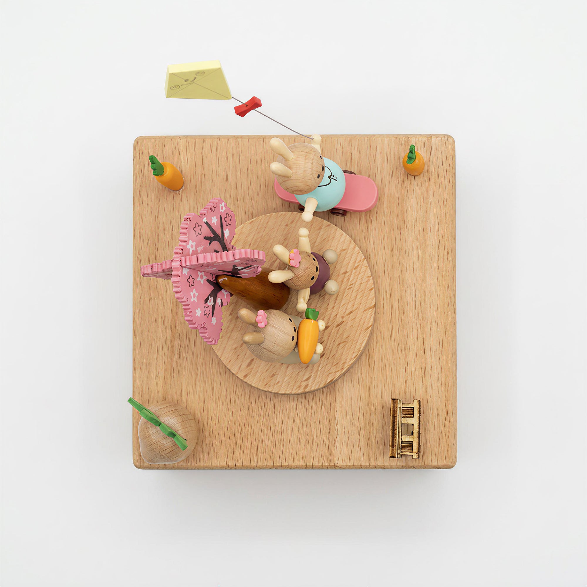 Personalized Engraved Rabbit and Kite Music Box