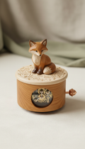 Personalized woodland fox music box