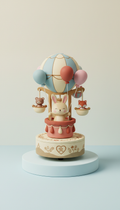 Personalized engraved bunny & balloons music box