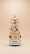 Rotating circus menagerie music box