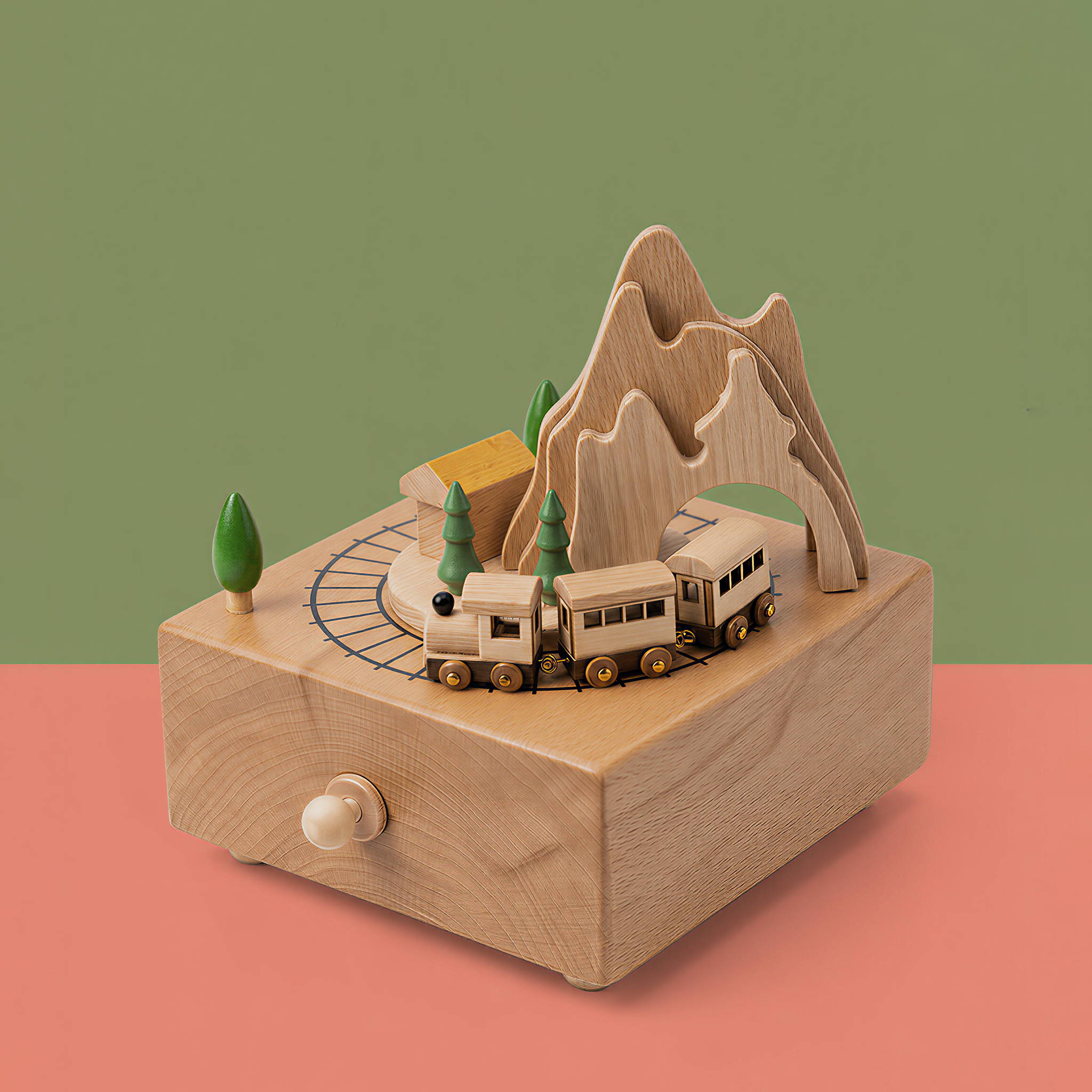 Rotating Mini Train Music Box