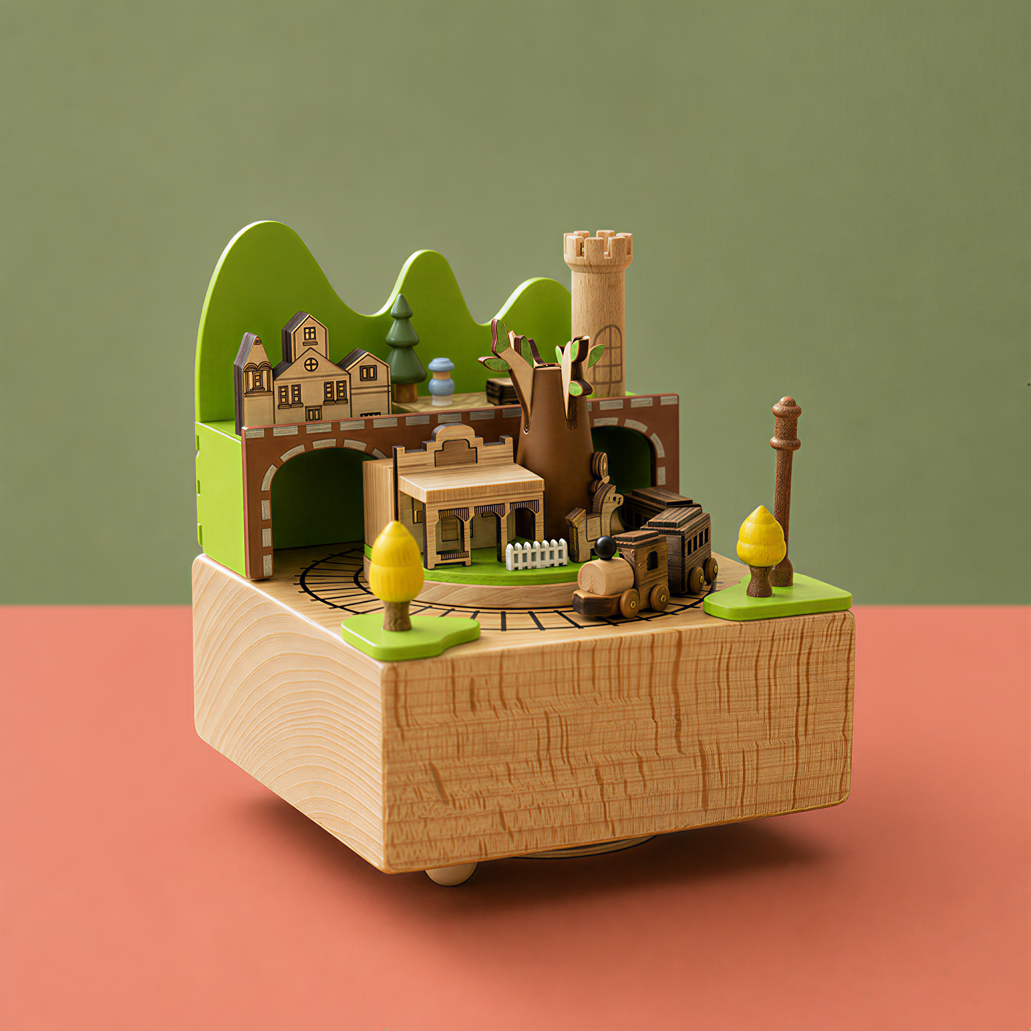 Spinning Mini Train Music Box